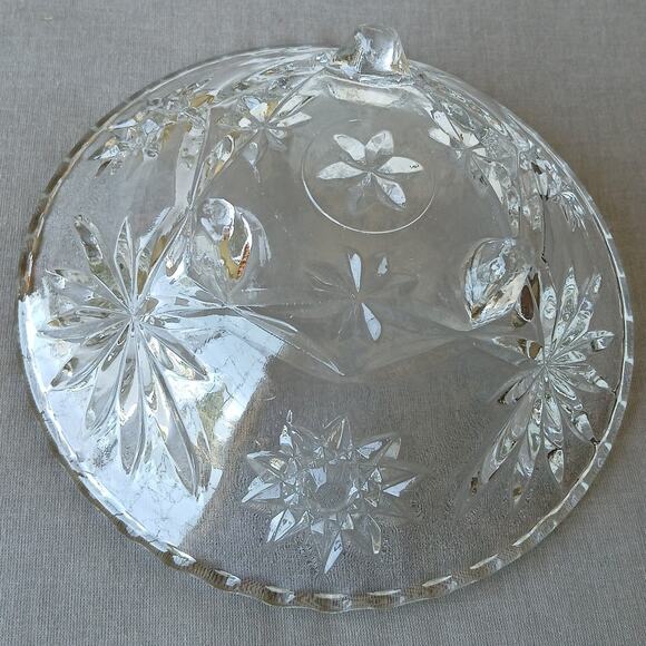 Anchor Hocking 3-footed EAPC Star of David clear glass bowl 2.5"x6.75" vintage - Picture 4 of 6